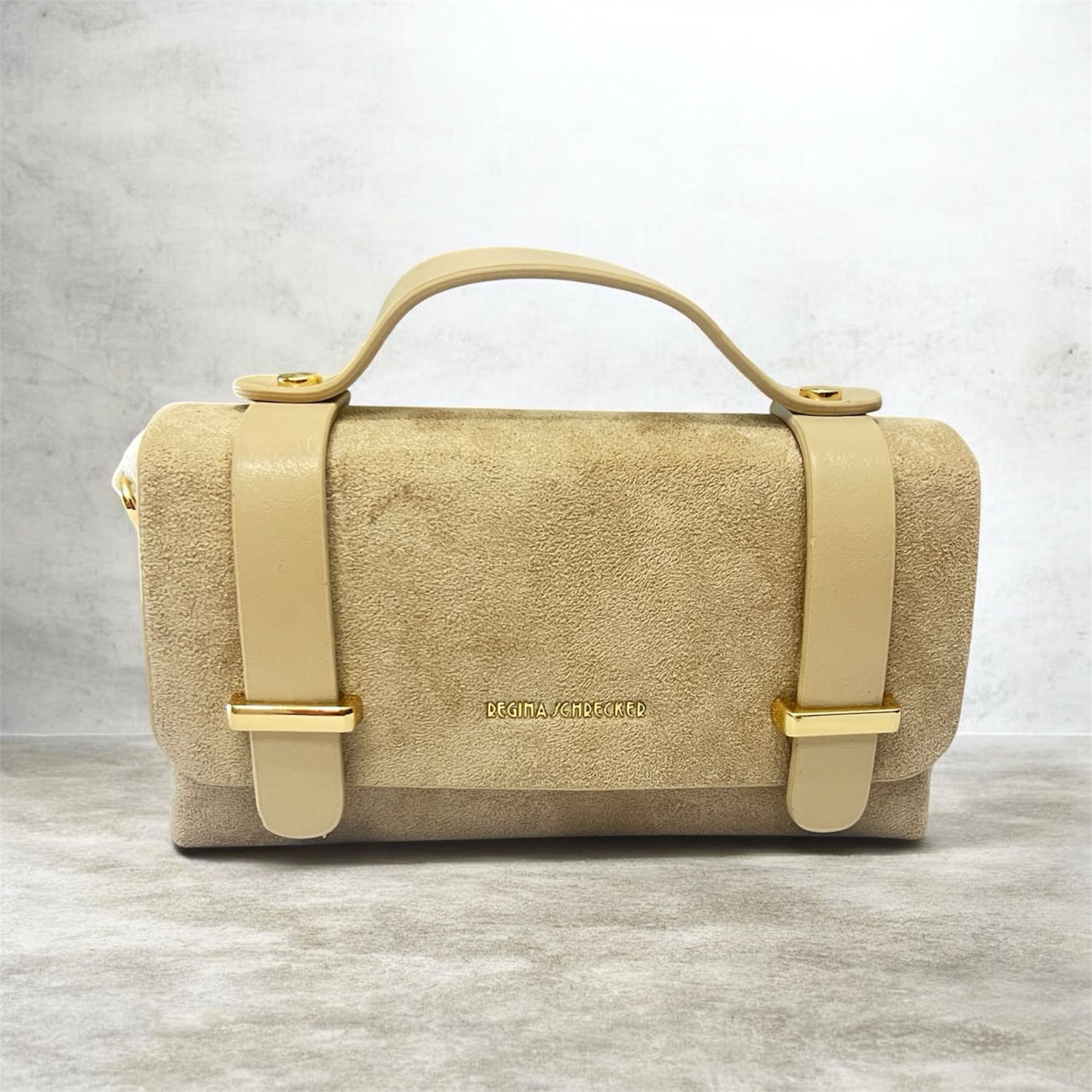 Suede Style Mini Handbag - Mink