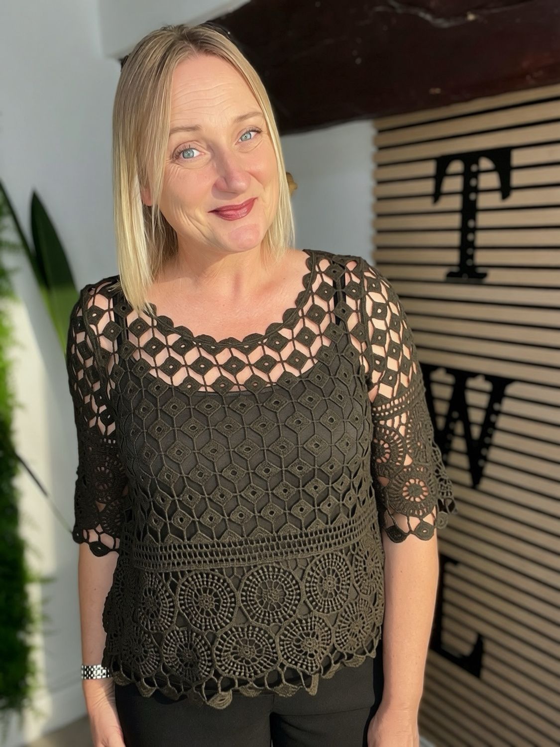 Crochet Boxy Fit Top - Chocolate