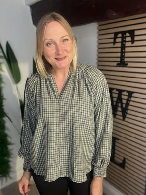 Checkered Blouse/ Top - Khaki