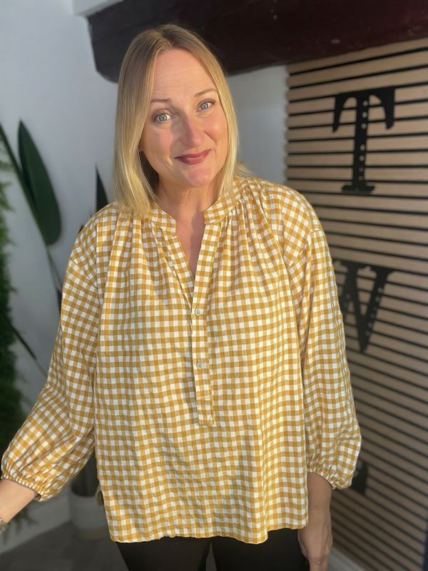 Gingham Blouse - Mustard
