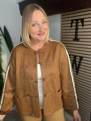 Suedette Military Jacket - Camel Suedette Military Jacket - Camel