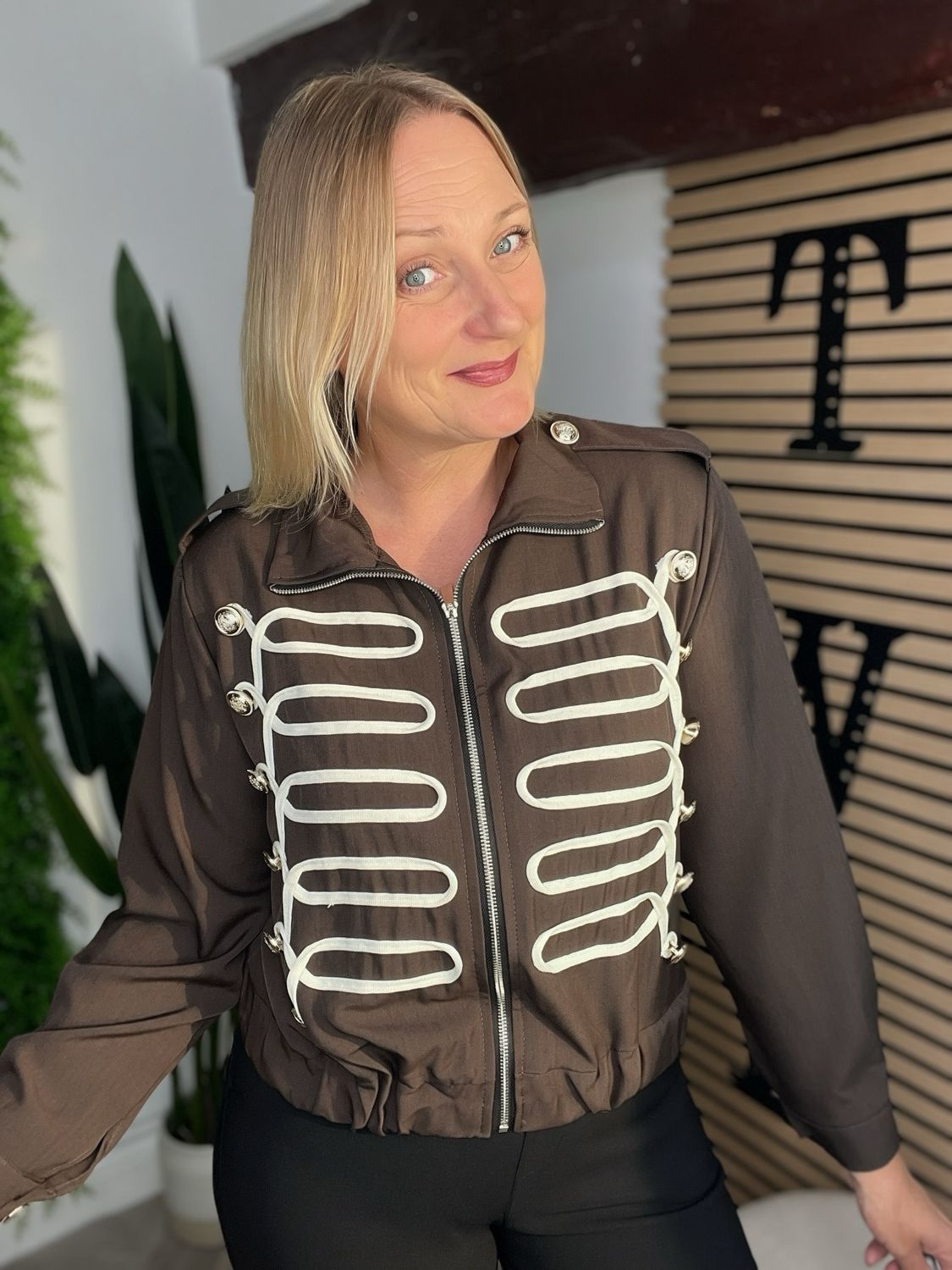 Military Bomber Jacket - Chocolate Military Bomber Jacket - Chocolate
