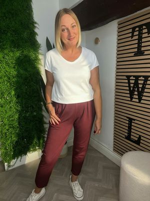 Vintage Dye Jersey Trouser - Claret