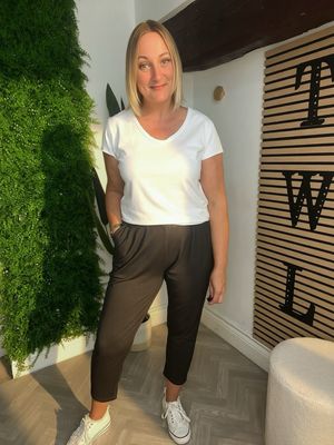 Vintage Dye Jersey Trouser - Coffee
