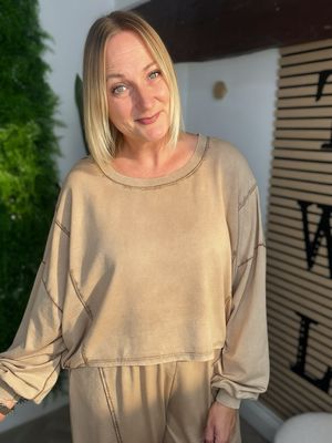 Sleeves Top Soft Jersey - Camel