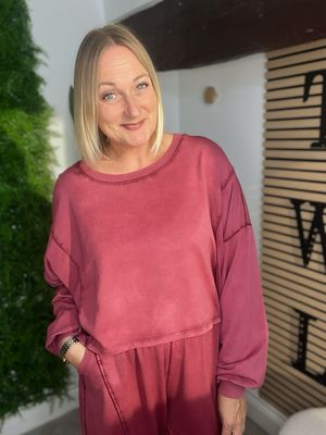 Sleeves Top Soft Jersey - Claret Sleeves Top Soft Jersey - Claret