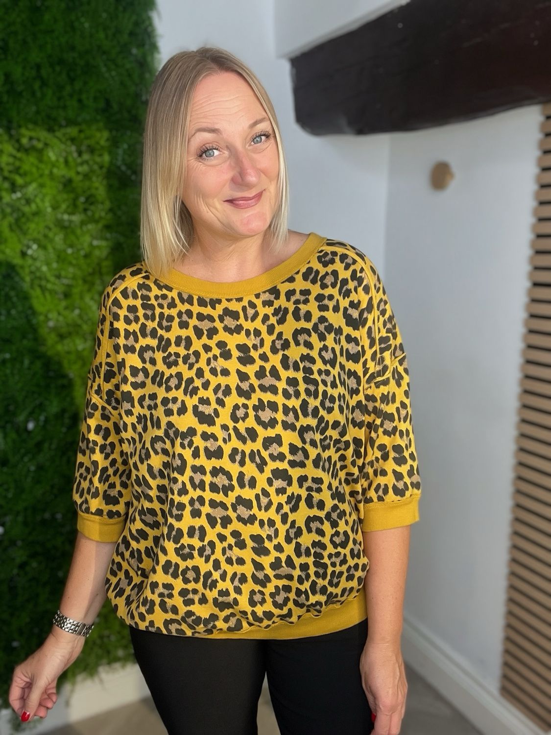 Short Sleeve Sweatshirt- Animal Ochre