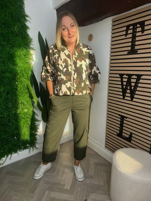 Cargo Style Straight Leg Trousers - Khaki Cargo Style Straight Leg Trousers - Khaki
