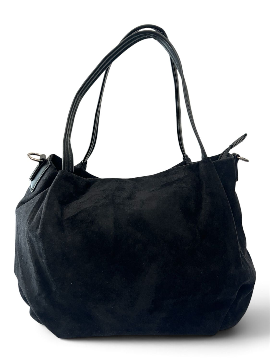 Suedette Feel Shoulder Bag - Black Suedette Feel Shoulder Bag - Black