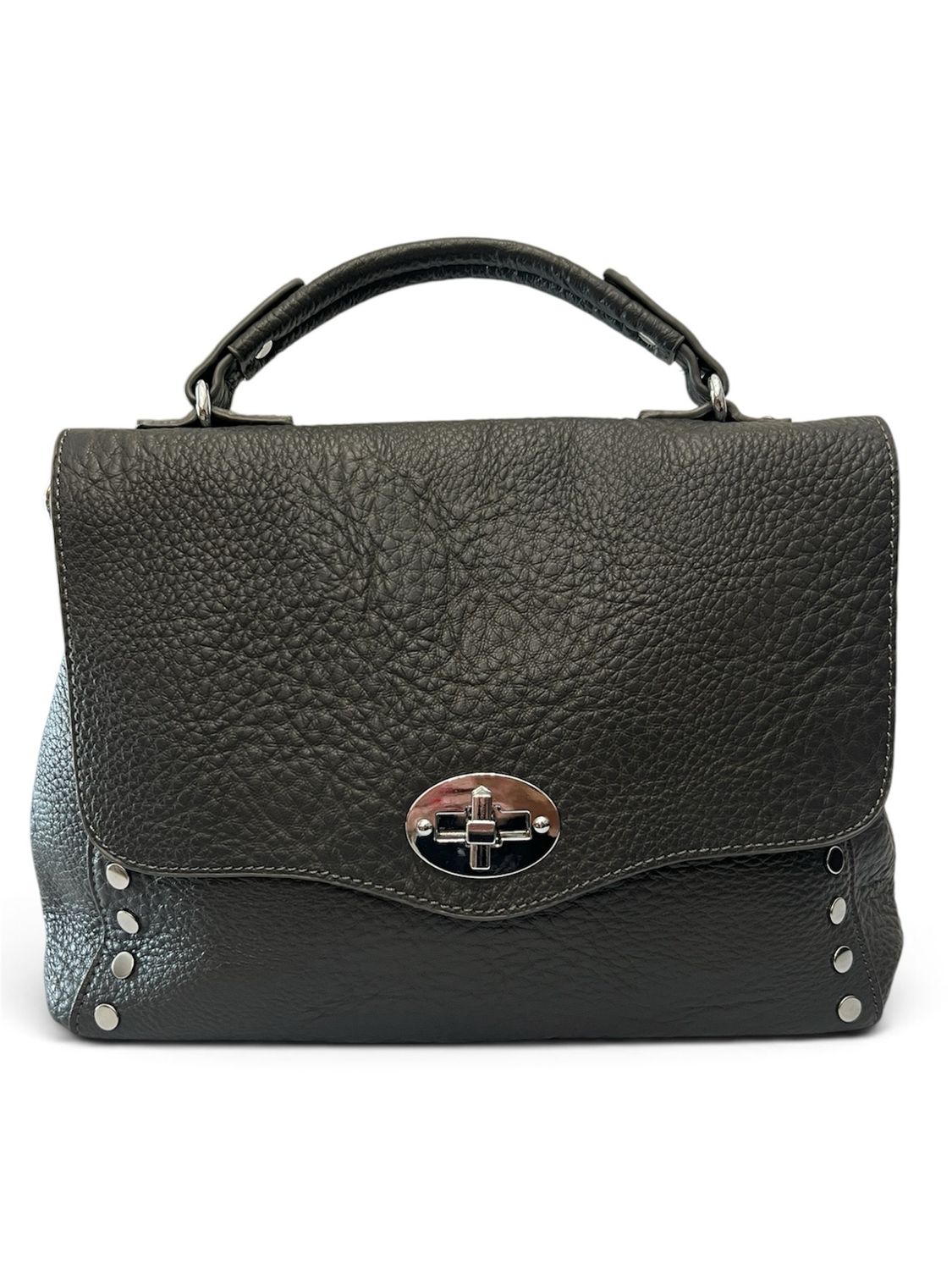 Berry Medium Handbag With Studded Detail - Storm Grey