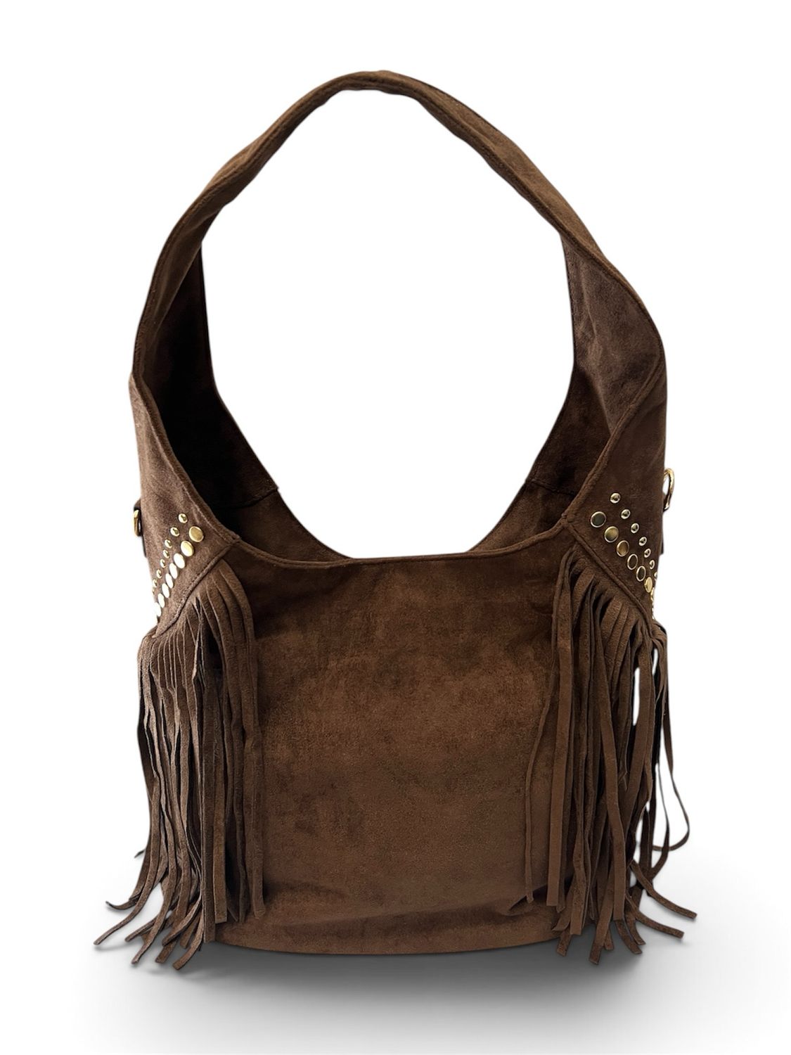 Suedette Feel & Tassel Shoulder Bag - Coffee Suedette Feel & Tassel Shoulder Bag - Coffee