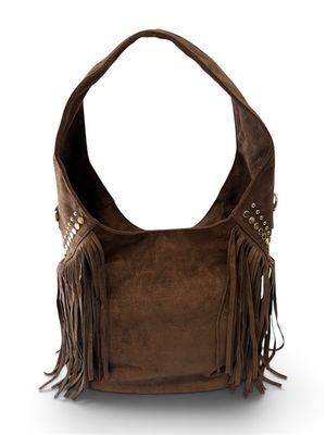 Suedette Feel & Tassel Shoulder Bag - Coffee Suedette Feel & Tassel Shoulder Bag - Coffee