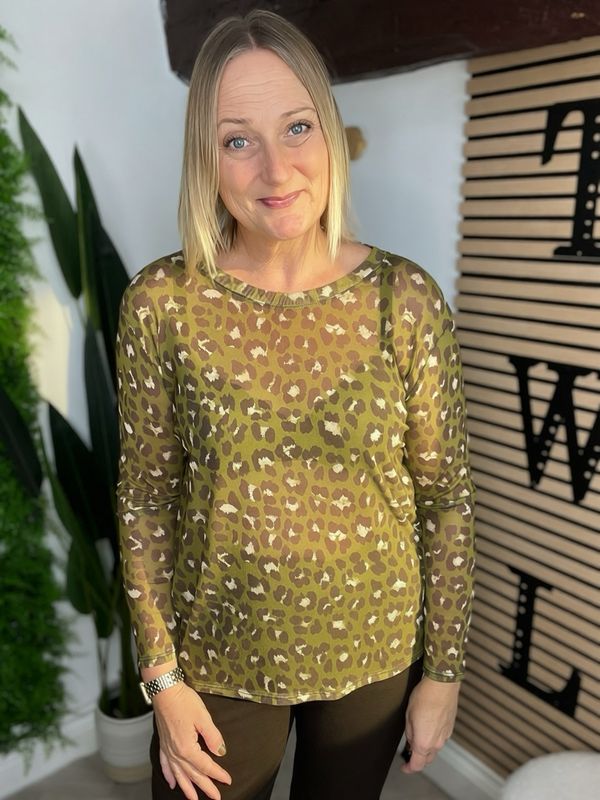 Mesh Top / Base-layer - Animal Chartreuse