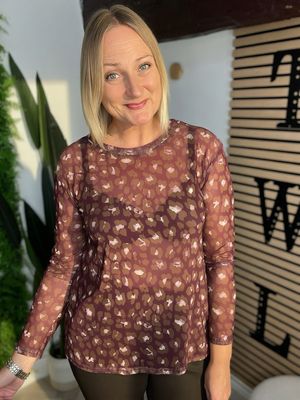 Mesh Top / Base-layer - Animal Claret