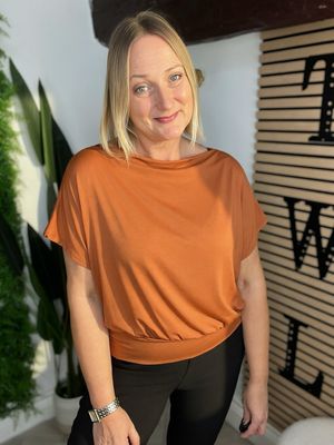 Slash Neck Top - Rust Slash Neck Top - Rust