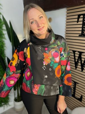 Artisan Style Jacket / Top - Black & Multi