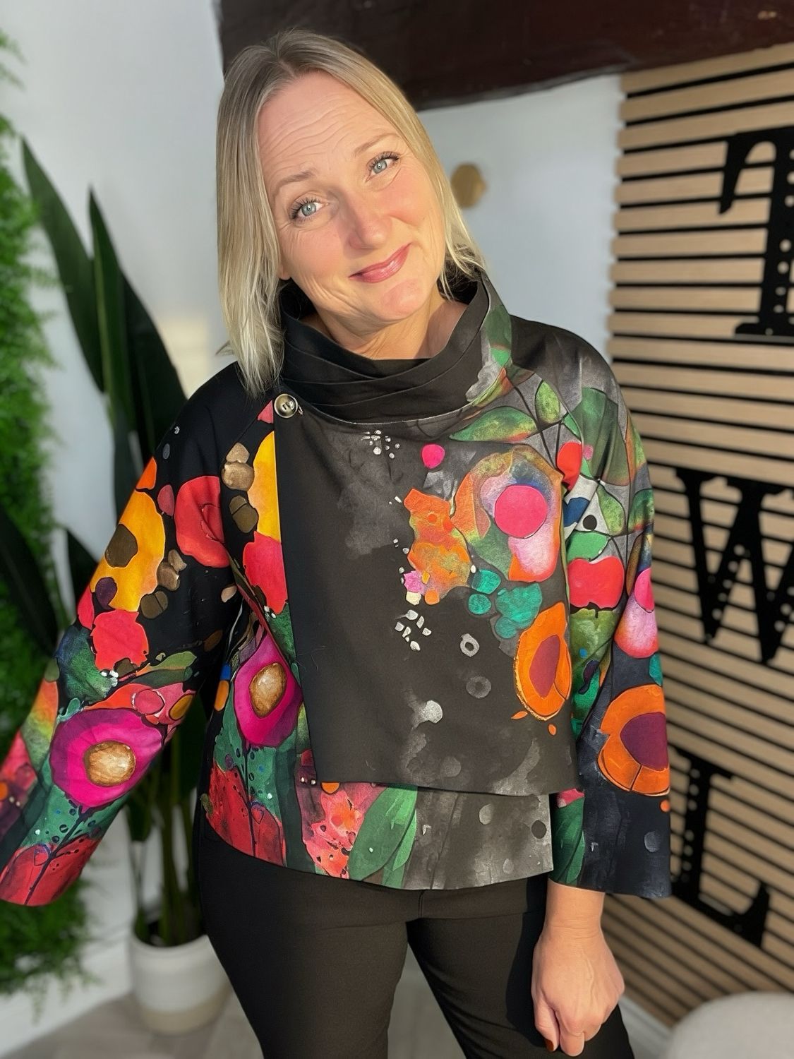 Artisan Style Jacket / Top - Black & Multi Artisan Style Jacket / Top - Black & Multi