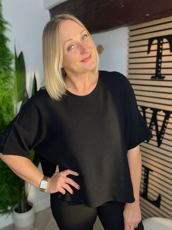 The Box Fit Knit Jumper - Black