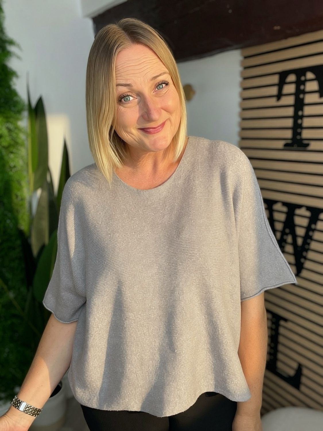 The Box Fit Knit Jumper - Greige The Box Fit Knit Jumper - Greige