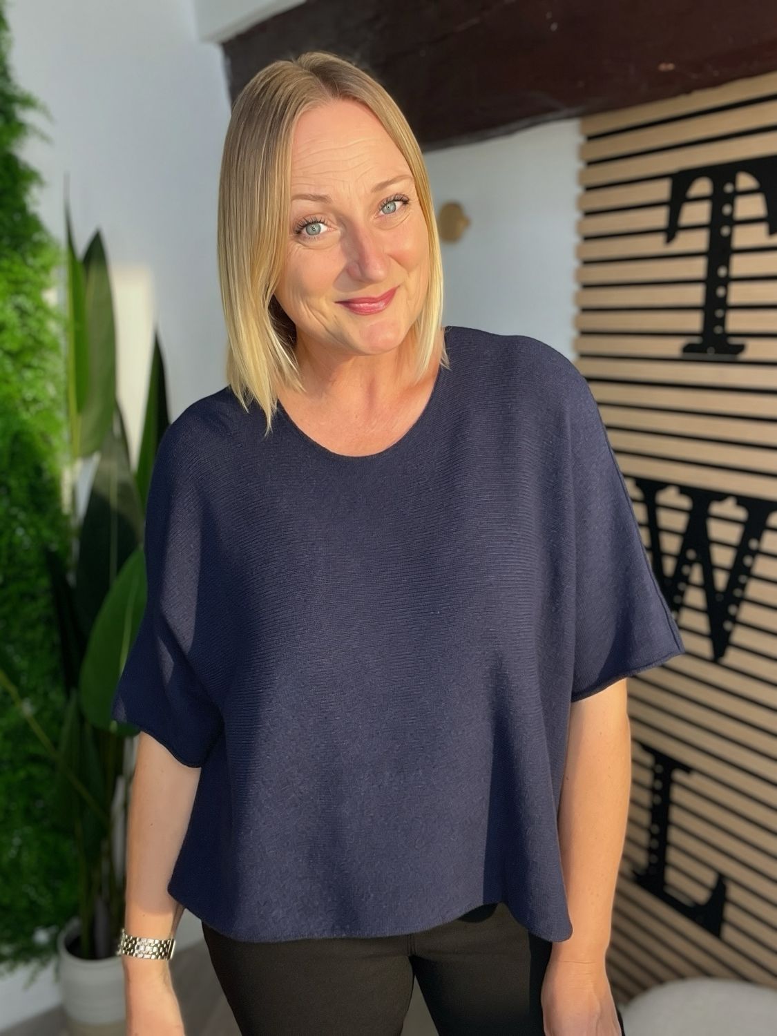 The Box Fit Knit Jumper - Navy