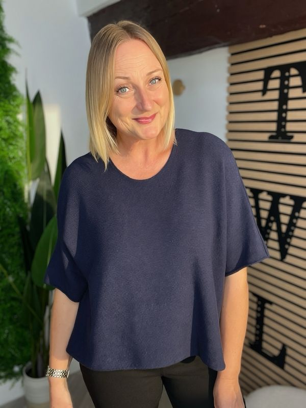 The Box Fit Knit Jumper - Navy