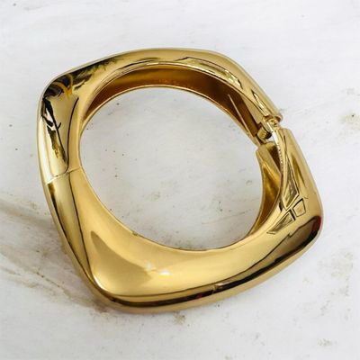 Cuff With Spring Opening- Gold Cuff With Spring Opening- Gold