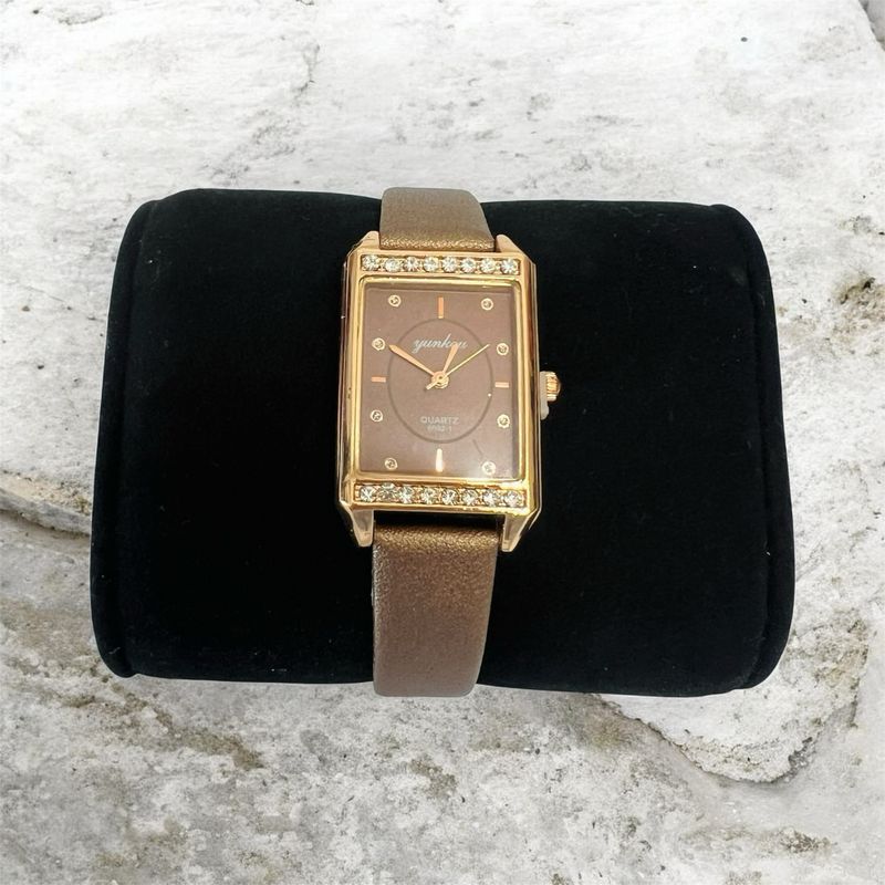Fashion Watch Faux Leather Strap - Light Brown