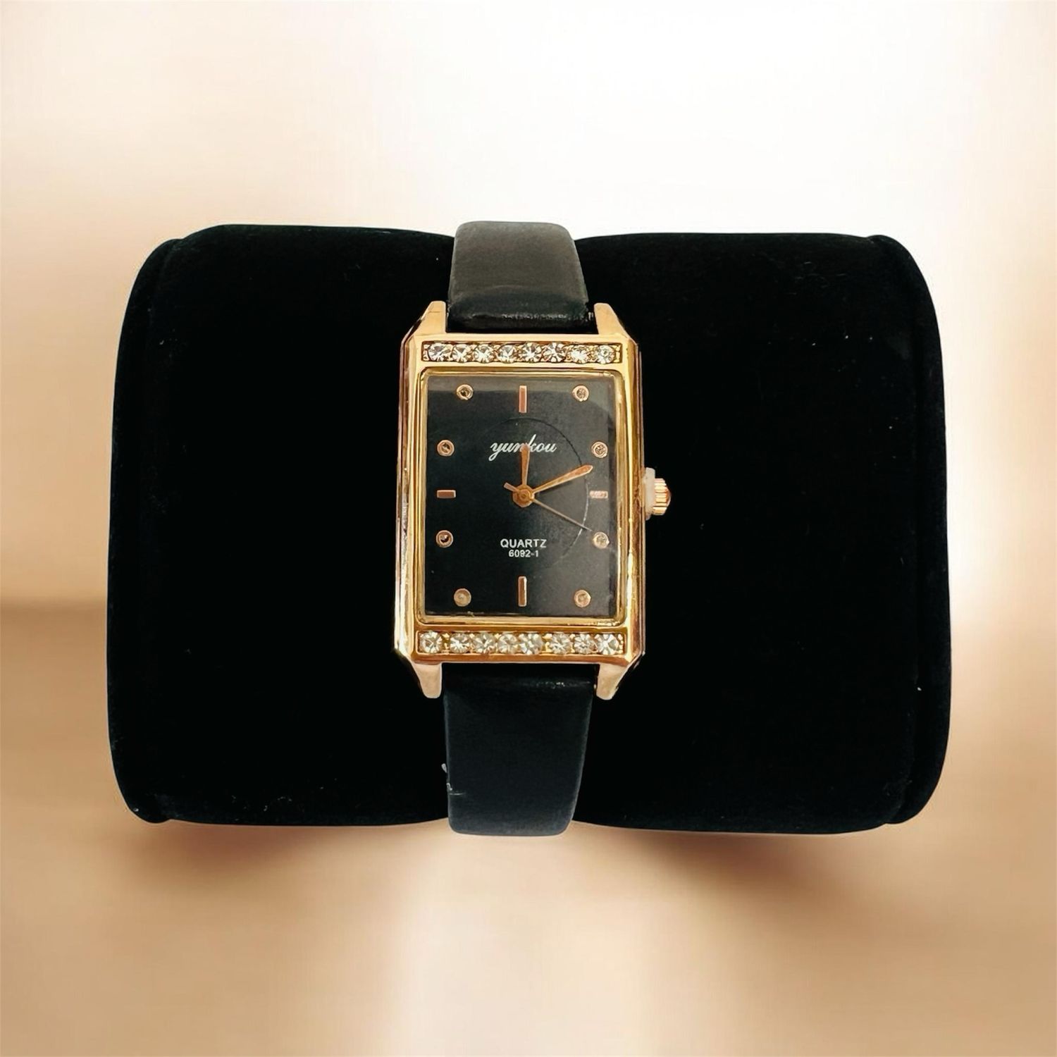 Fashion Watch Faux Leather Strap - Black