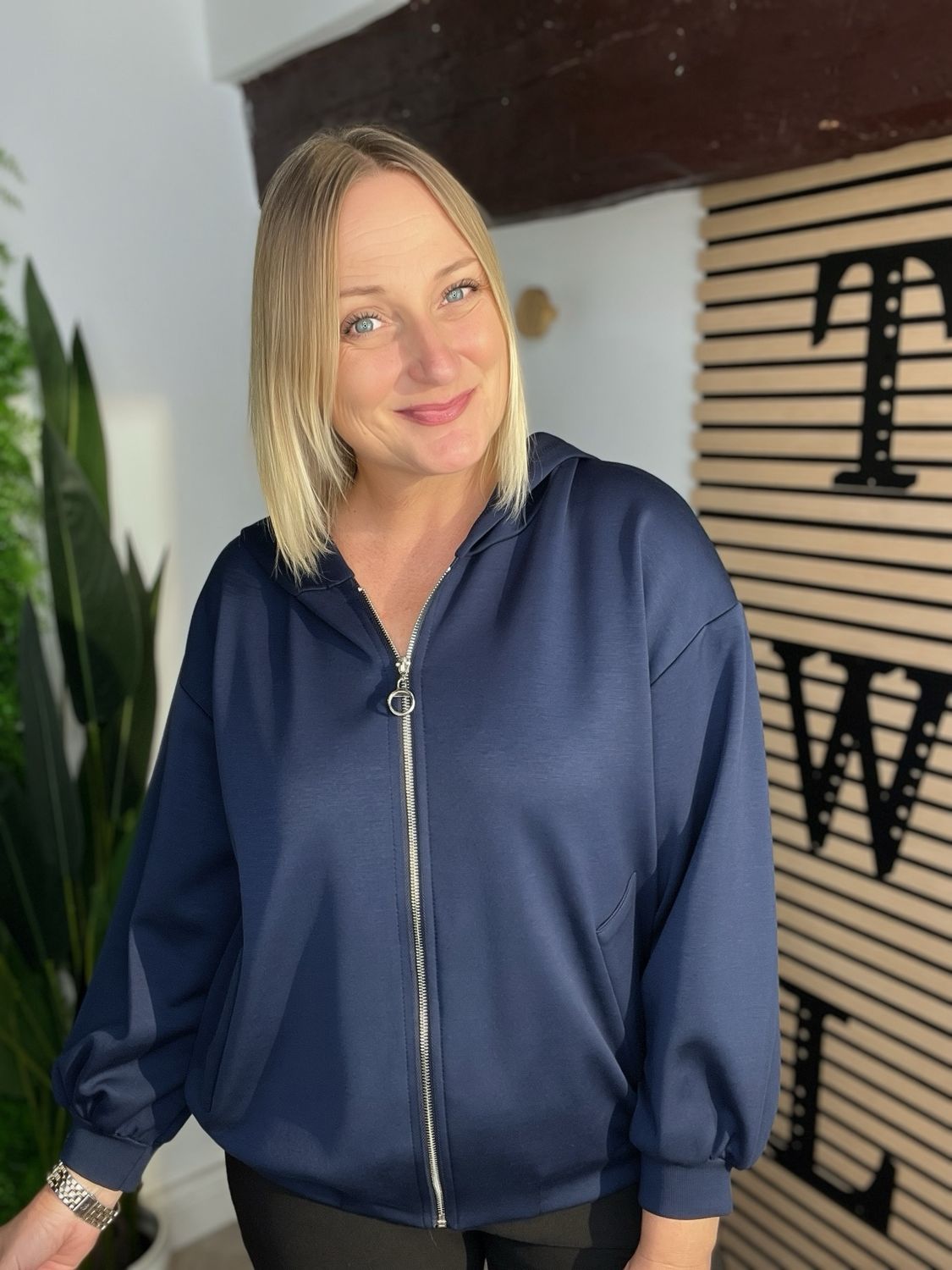 Scuba Zip Up Hoodie - Navy