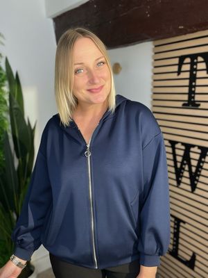 Scuba Zip Up Hoodie - Navy
