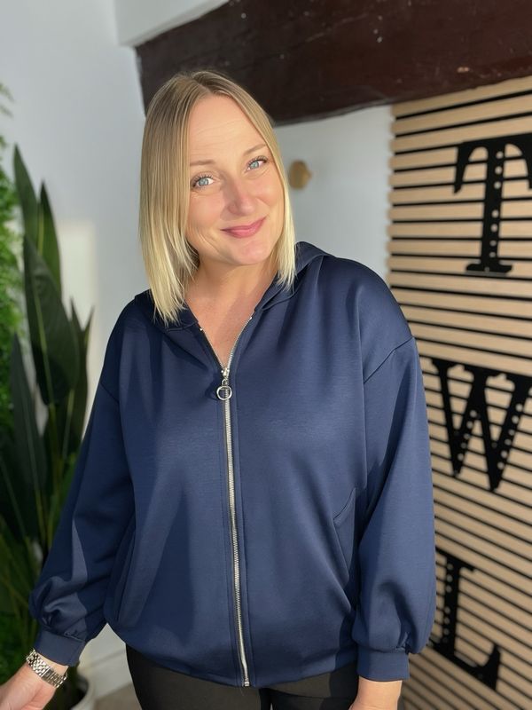 Scuba Zip Up Hoodie - Navy