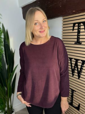 Needle Corduroy Top - Plum