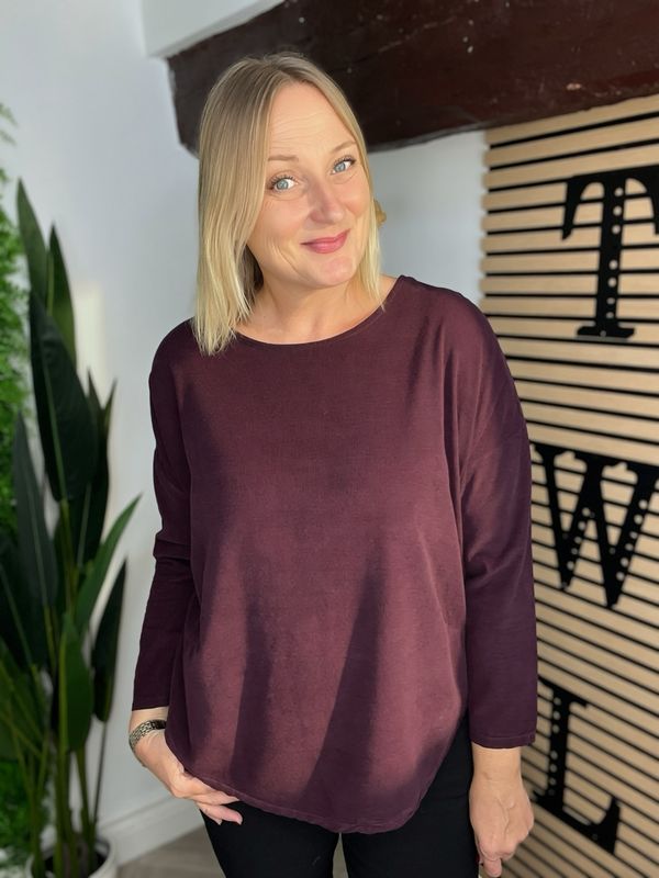 Needle Corduroy Top - Plum