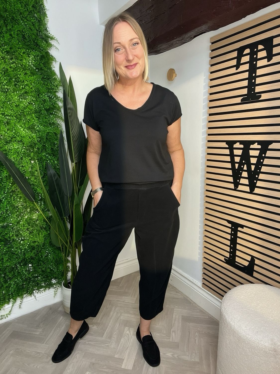Tapered Needle Corduroy Trousers - Black Tapered Needle Corduroy Trousers - Black