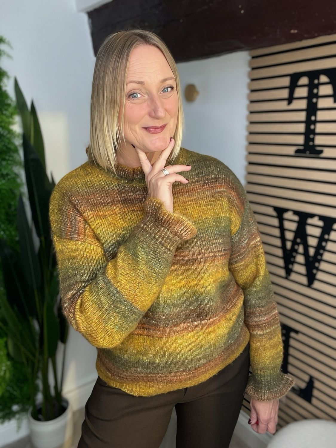 Tonal Gradiant Striped Jumper - Soft Green Tonal Gradiant Striped Jumper - Soft Green