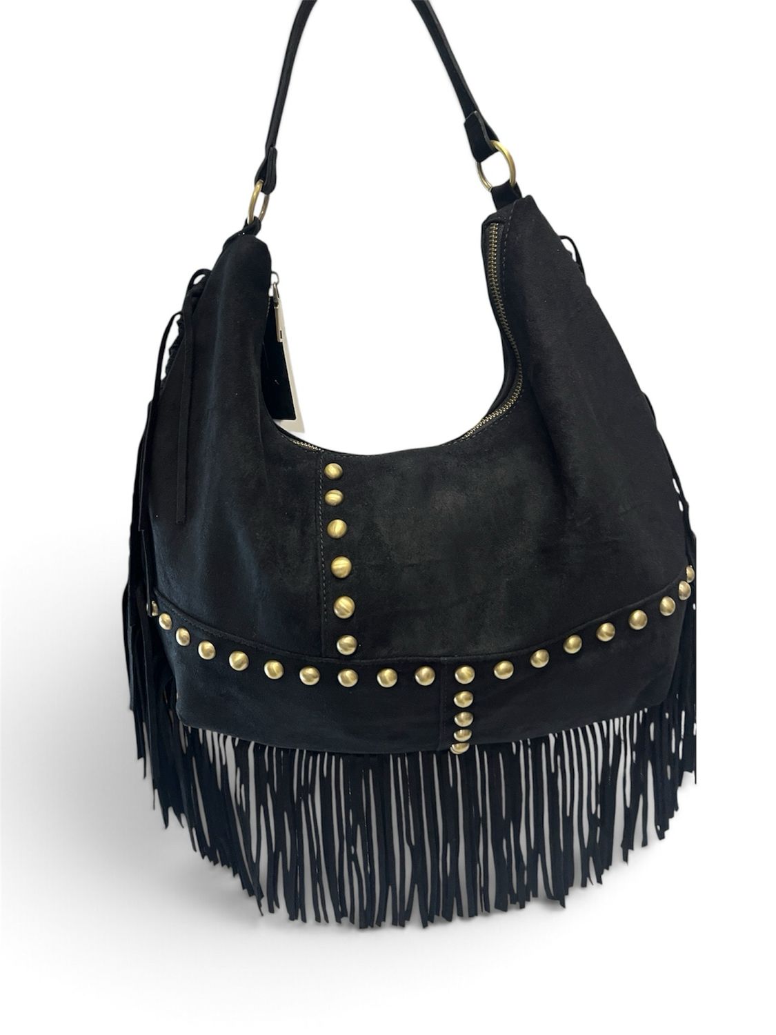 Tassel & Studded Detail Bag - Black
