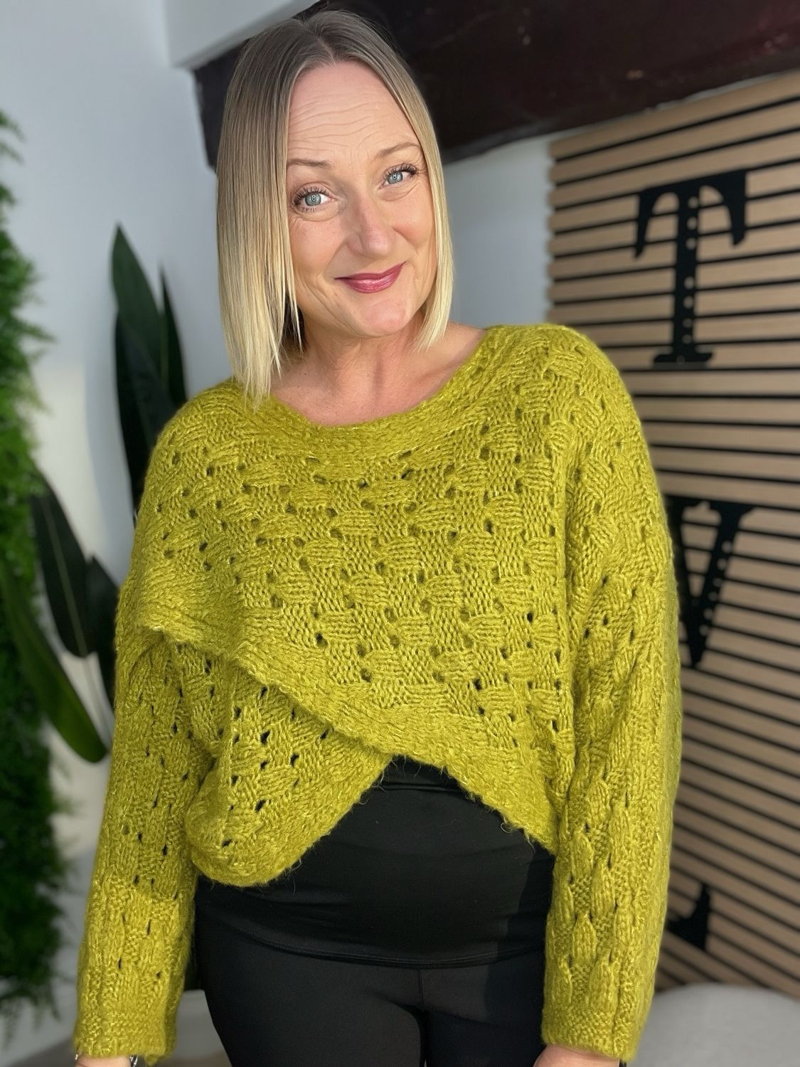 Cross Front Reversible Jumper - Chartreuse Cross Front Reversible Jumper - Chartreuse