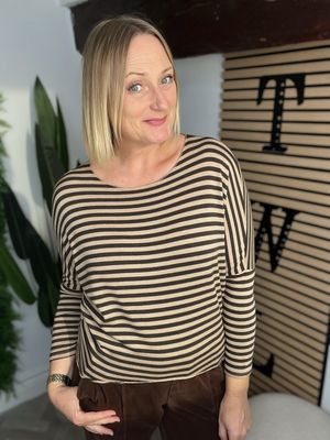 Soft Knit Lighter Top - Camel & Brown Soft Knit Lighter Top - Camel & Brown