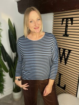 Soft Knit Lighter Top - Brown & Blue