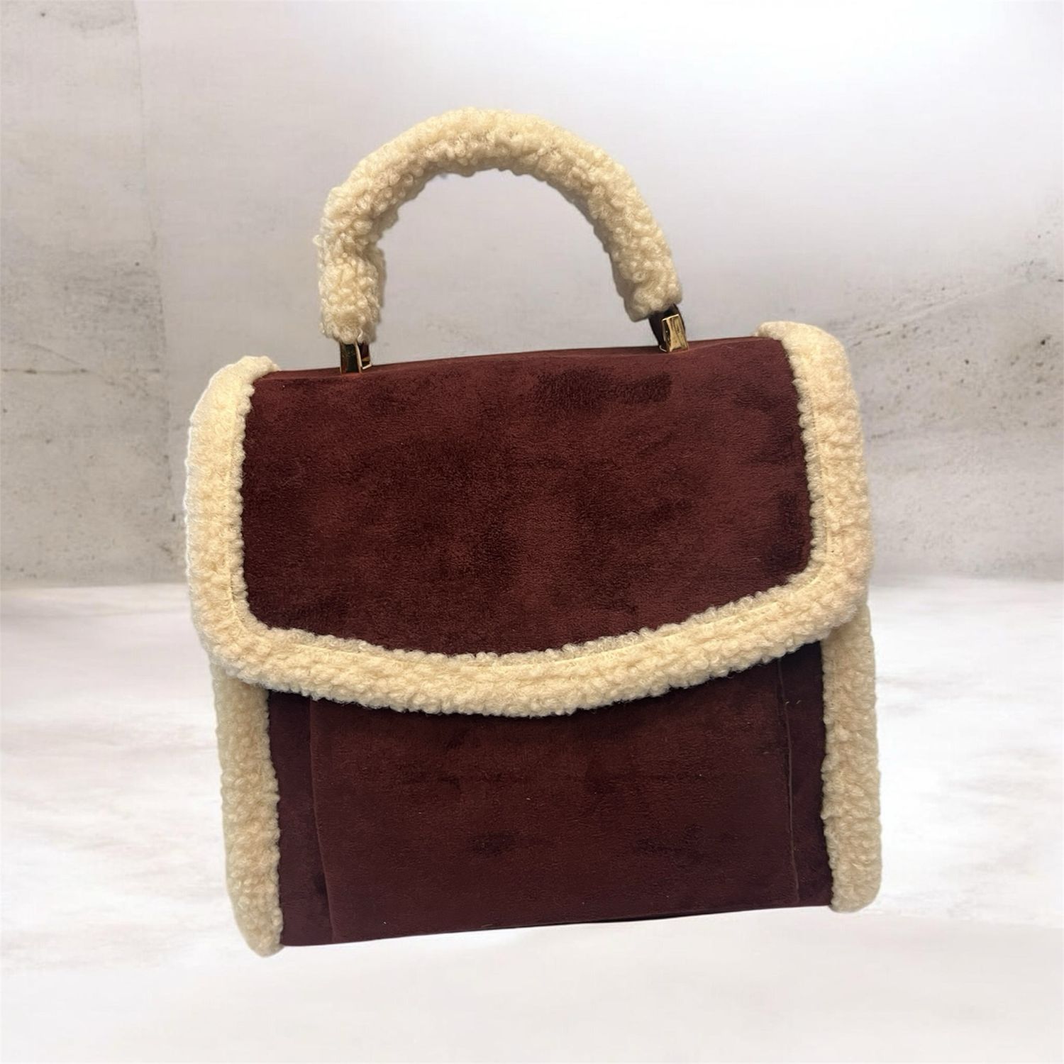 Borg Edged Rucksack- Merlot & Cream Borg Edged Rucksack- Merlot & Cream