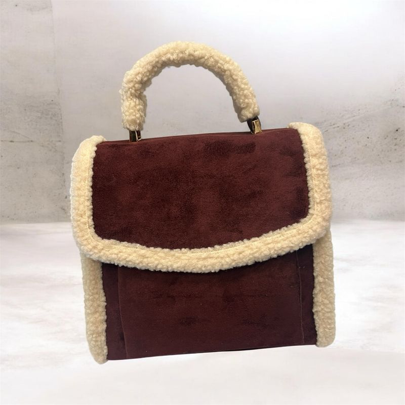 Borg Edged Rucksack- Merlot & Cream