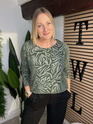Soft Feel Embossed Patterned Top - Khaki Soft Feel Embossed Patterned Top - Khaki