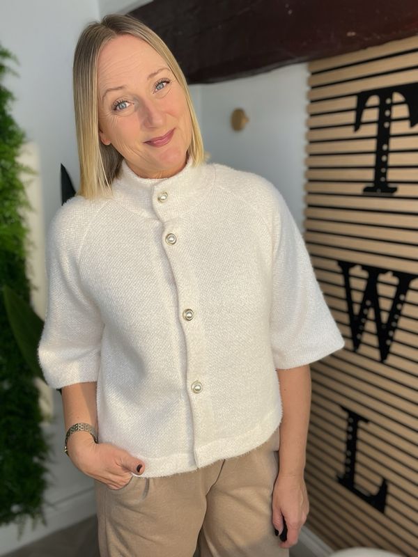 Jackie O Style Dress Jacket - Cream