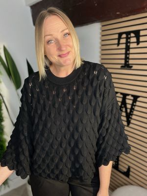 Mermaid Knitted Jumper - Black
