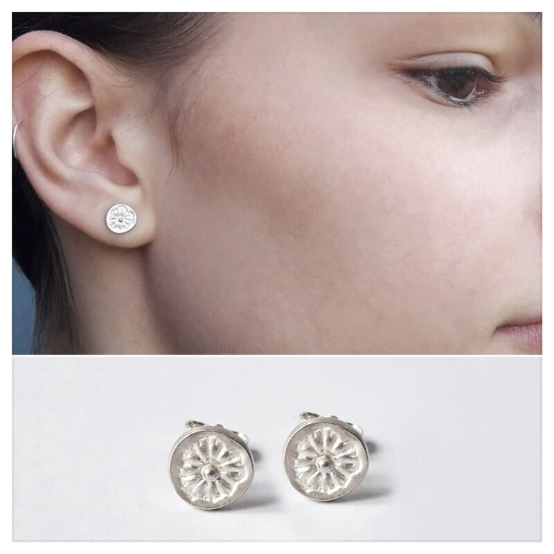Boucles d&#39;oreilles POPPY Argent 925 motif pavot