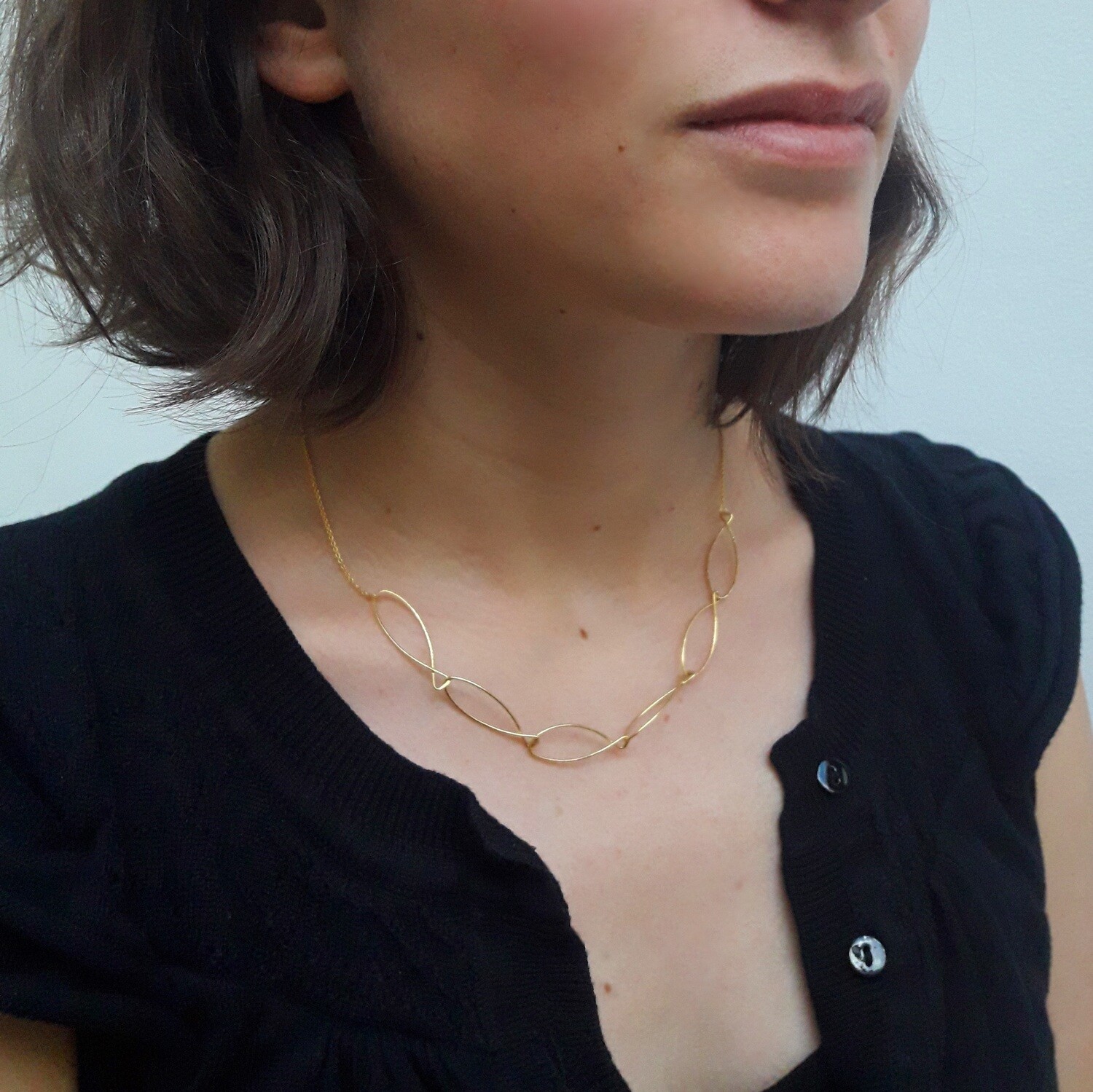 COLLIER POISSONS en argent plaqué or