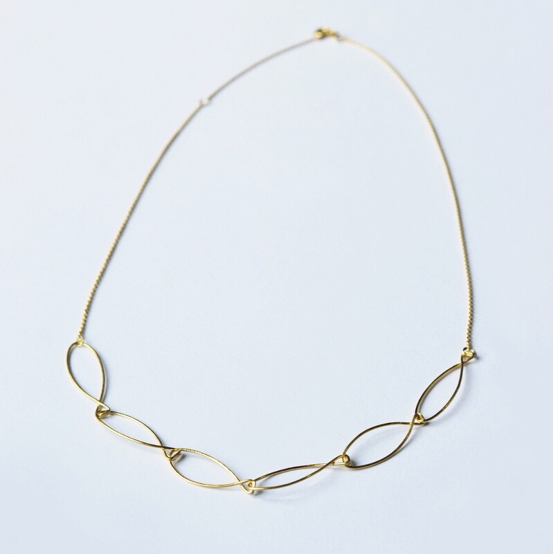 COLLIER POISSONS en argent plaqué or