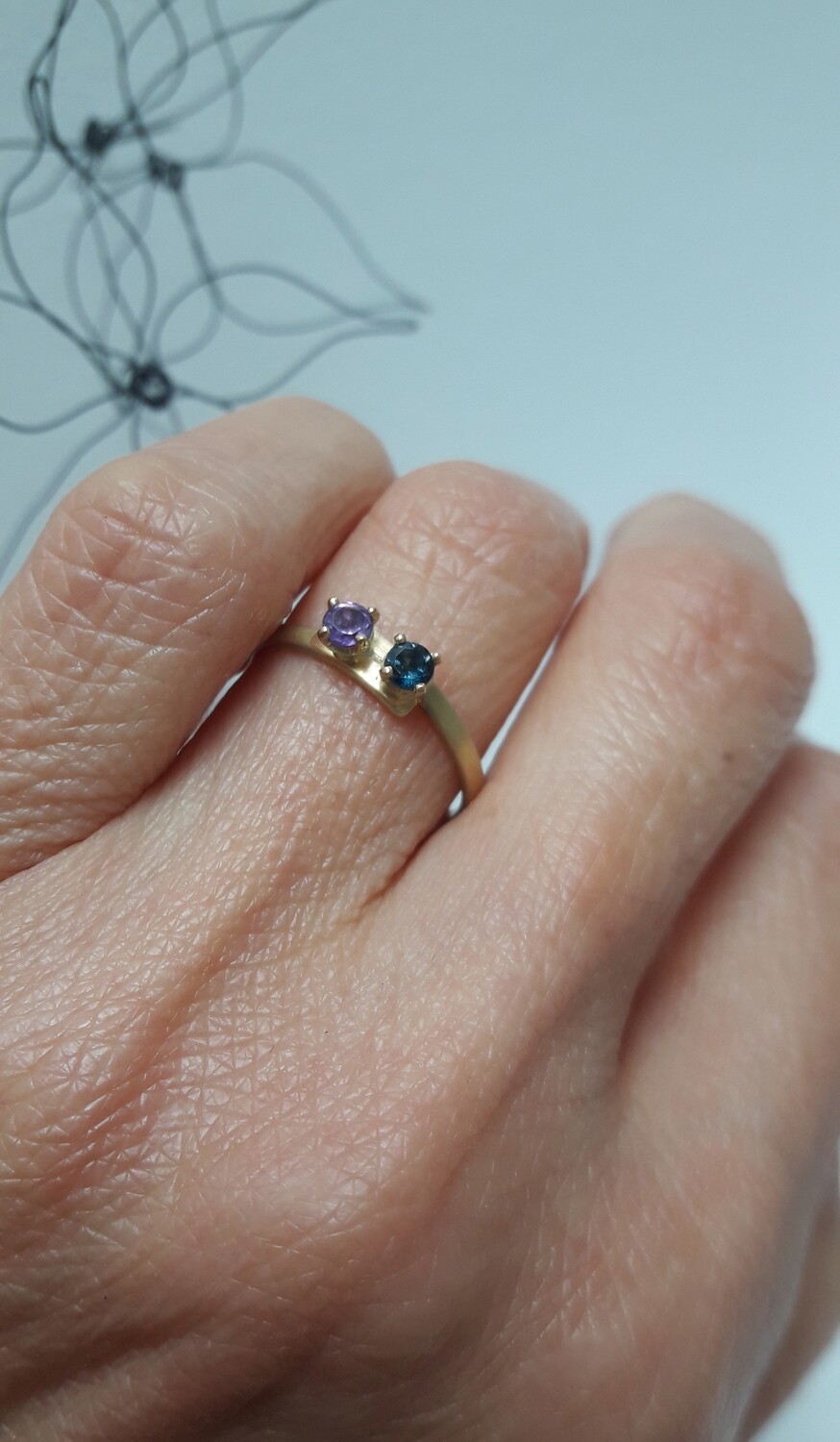Bague Topaze et Améthyste en or 18 carats