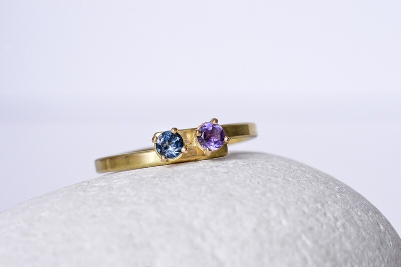 Bague Topaze et Améthyste en or 18 carats