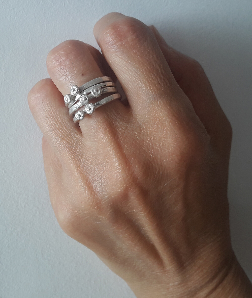 Bague Pépites en argent 925